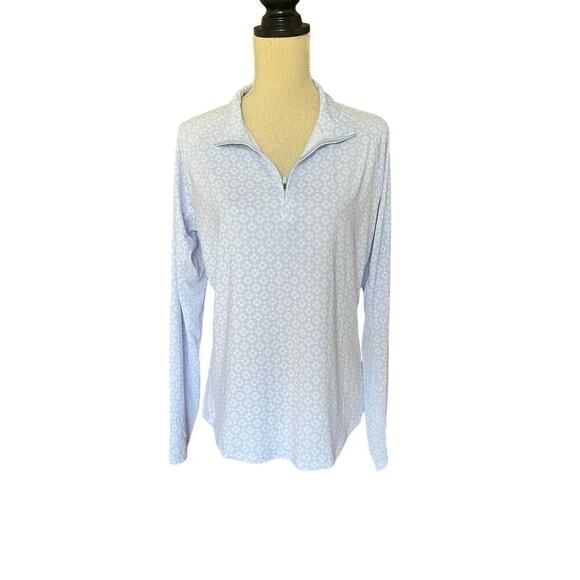 Women's Walter Hagen P 11 1/4 Zip Golf Pullover Top - Geo Crisp Peri - Sz L, NWT - Picture 7 of 13